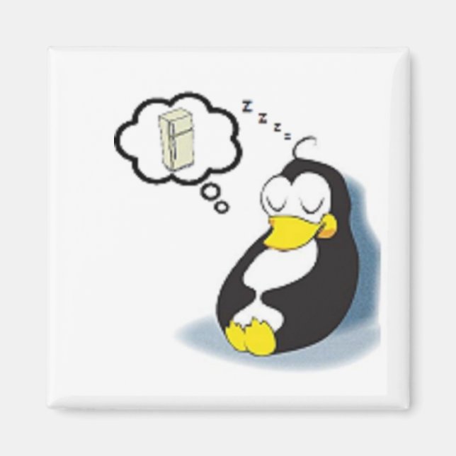 Íman Pinguim sonhando com uma geladeira (Frente)