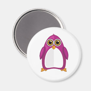 Íman Pinguim Violeta Vermelho Fofo Kawaii Desenho Anima