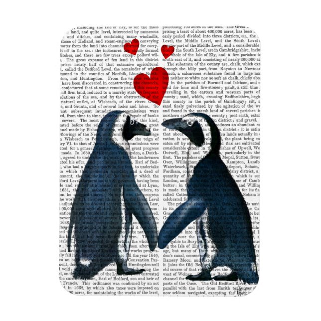 Íman Pinguins Com Corações De Amor (Vertical)