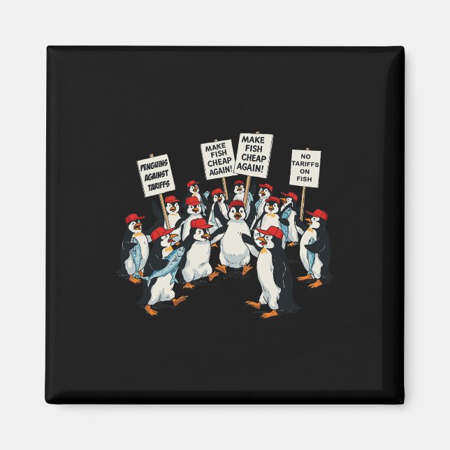 Íman Pinguins Contra Direitos Anti-Pautais De Penguin D (Frente)