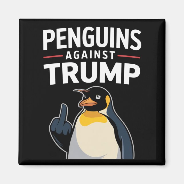 Íman Pinguins de Asas Levantadas Resistem Contra Trump (Frente)