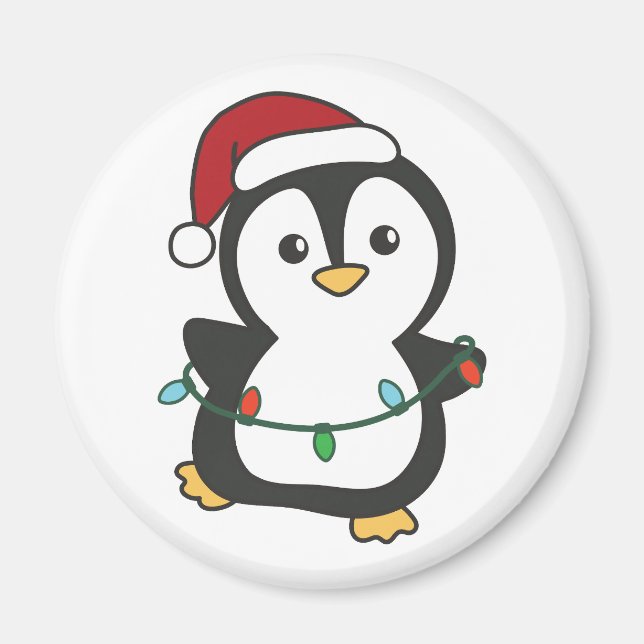 Íman Pinguins de Natal de Inverno Pinguins (Frente)