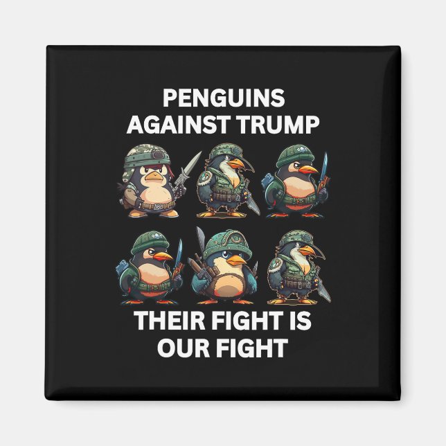 Íman Pinguins Irritados Contra Acalmar Sua Luta É Nosso (Frente)