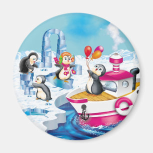 Íman pinguins na Antártica