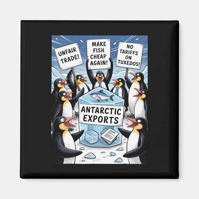 Íman Pinguins protestam contra direitos aduaneiros (Frente)
