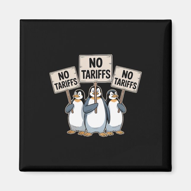 Íman Pinguins Protestam Contra Tarifas de Trump Pinguim (Frente)