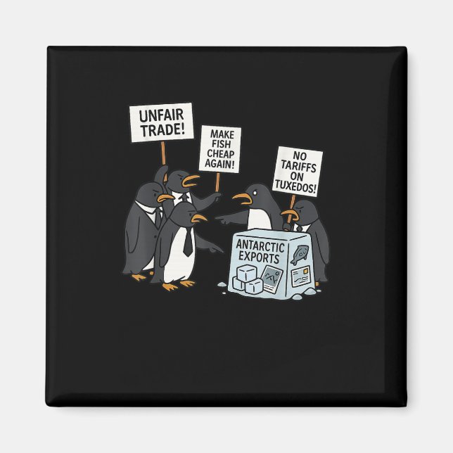 Íman Pinguins protestam contra Tarifas Engraçado Tar Pi (Frente)
