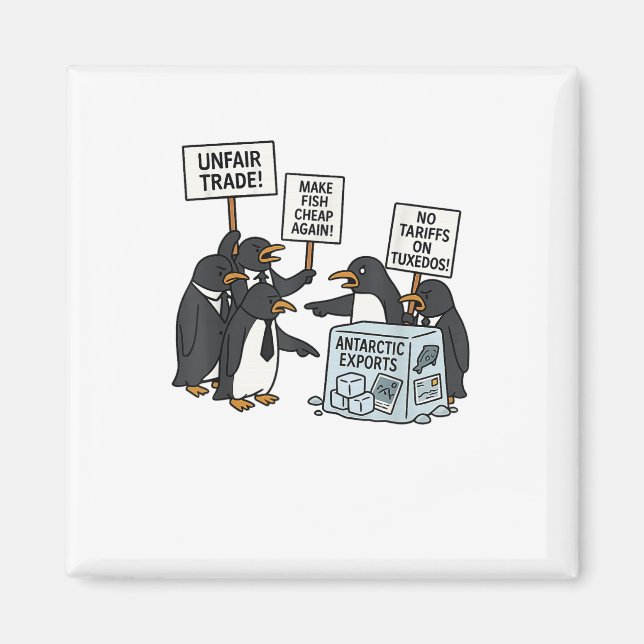 Íman Pinguins protestam contra Tarifas Engraçado Tar Pi (Frente)