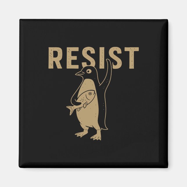 Íman Pinguins resistentes aos pinguins sutil antitrump (Frente)