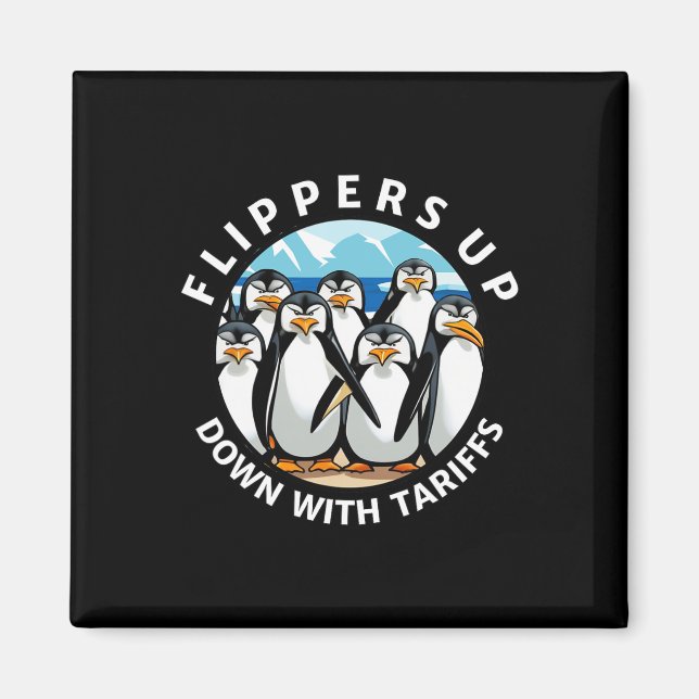 Íman Pinguins Viram as Barbatanas em Protesto Contra Ta (Frente)