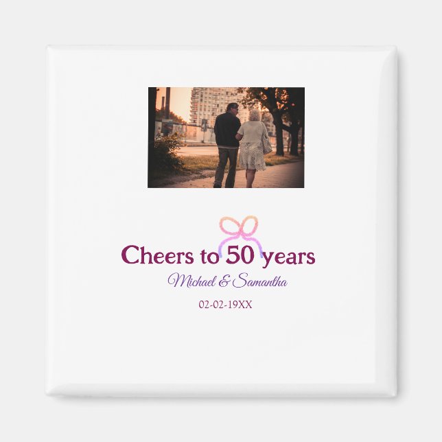 Íman Pink bow cheers to 50 years anniversary wedding  (Frente)