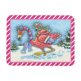 Íman PINK FLAMINGO SEEP SNOT CHRISTMAS MAGNET Retângulo