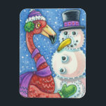 ÍMAN  PINK FLAMINGO SNOWMAN CHRISTMAS MAGNET<br><div class="desc">TRAGA UM SORRISO PARA SEUS FERIADOS COM ESTE FAZER DE NEVE FLAMINGO MAGNET ... Procure Itens Correspondentes Susan Brack Design</div>