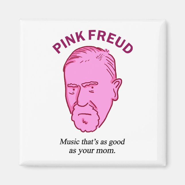 Íman Pink Freud Funny Music Psychology Pun Magnet (Frente)