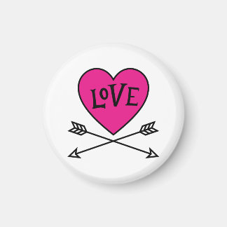 Íman Pink Heart Cupid's Bows LOVE Magnet
