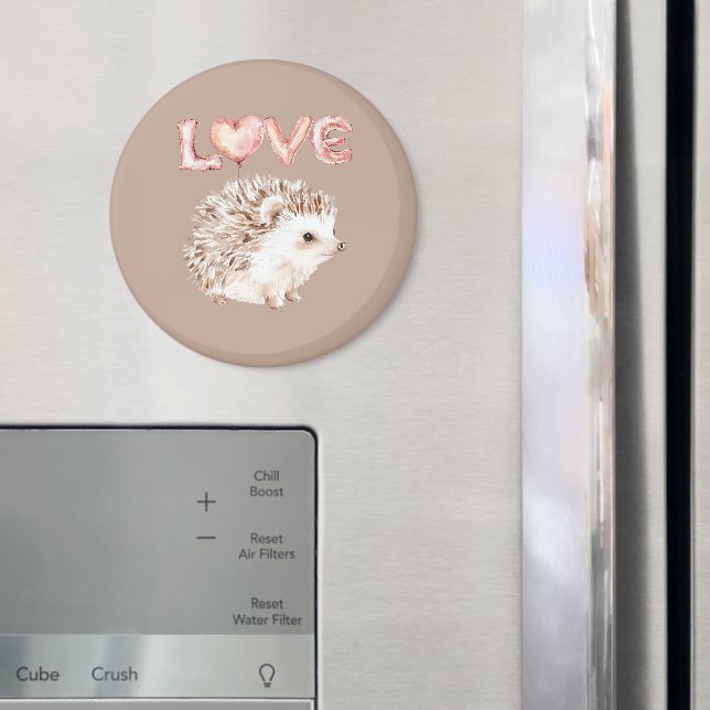 Íman Pink Heart Love Balloons Cute Hedgehog (In Situ (Fridge))