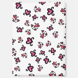 Íman Pink Hearts Pattern – Cute Doodle Design