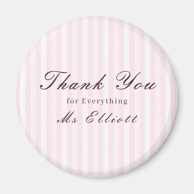 Íman Pink Mist - Personalised Thank You Teacher Magnet (Frente)