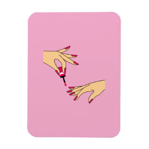 Íman Pink Nails Manicure Art - Girly Beauty