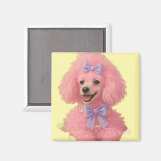 Íman Pink poodle magnet, poodle decor