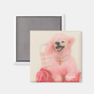Íman Pink poodle magnet, poodle decor