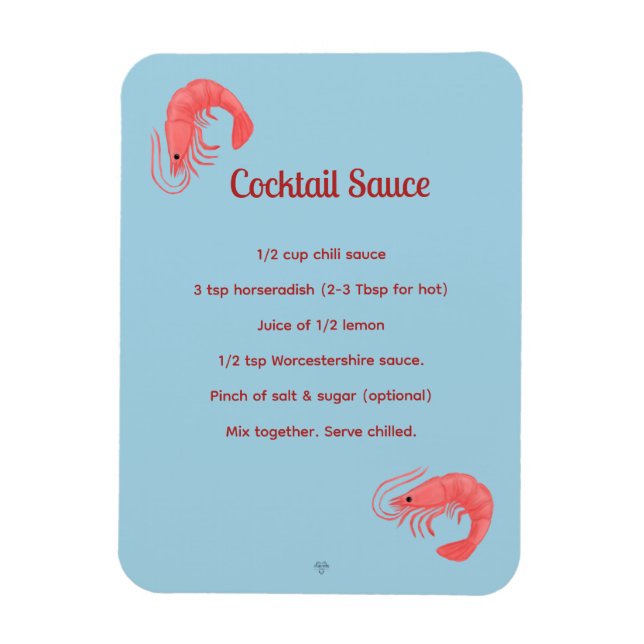 Íman Pink Shrimp Cocktail Sauce Recipe Flexible Magnet (Vertical)