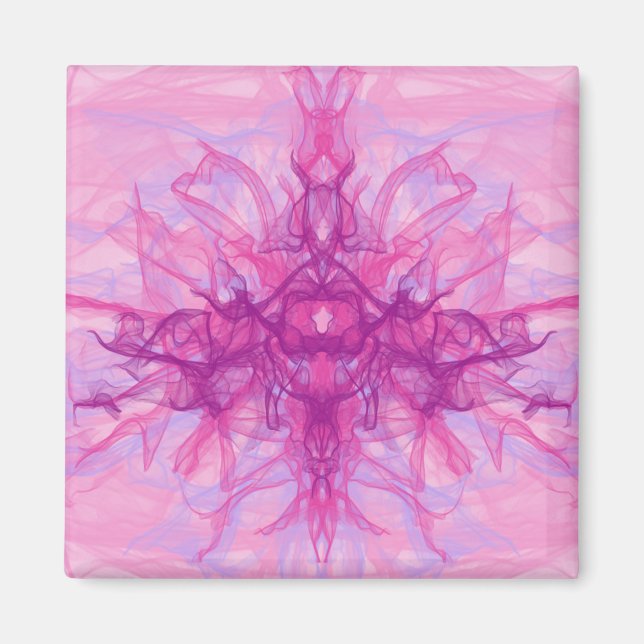 Íman PINK SMOKE - Arte Fractal Moderna e abstrato - (Frente)