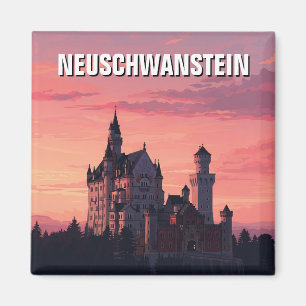 Íman Pink Sunset Neuschwanstein Castle Alemanha Viagem