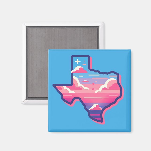Íman Pink Texas e Blue Cotton Candy Skies (Front/Back)