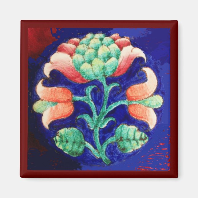 ÍMAN PINK VERDE AZUL FLORAL (Frente)