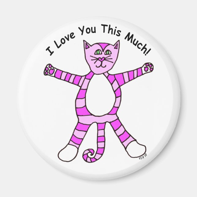 Íman Pinky Cat "Eu Te Amo Tanto" Magnet (Frente)