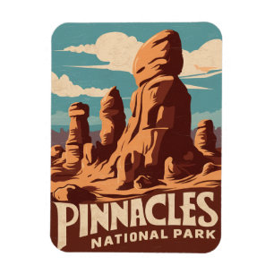 Íman Pinnacle National Park Retro Viagem Art