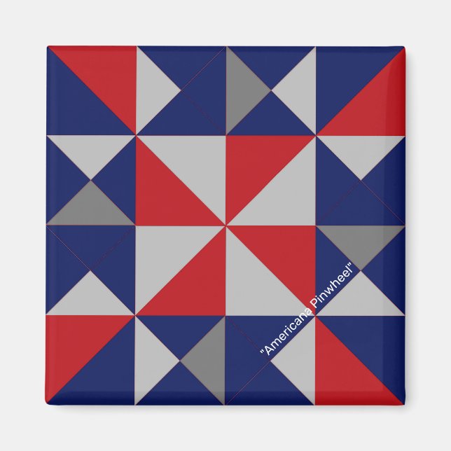 Íman Pinroda de Americana de Mini Barn Quilt (Frente)