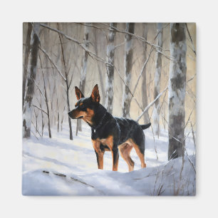 Íman Pinscher Miniatura Deixe Nevar Natal