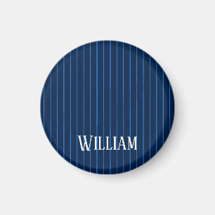 Íman pinstripes azuis personalizadas do marinho