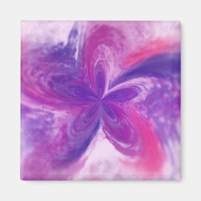 Íman Pintado Abstrato Fantasy Flower Watercolor (Frente)
