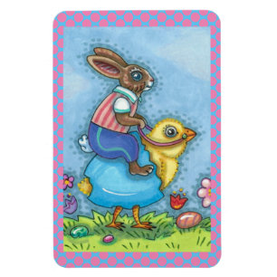 ÍMAN PINTINHO BUNNY LESTE EM OVOS AZUIS, WHIMSY