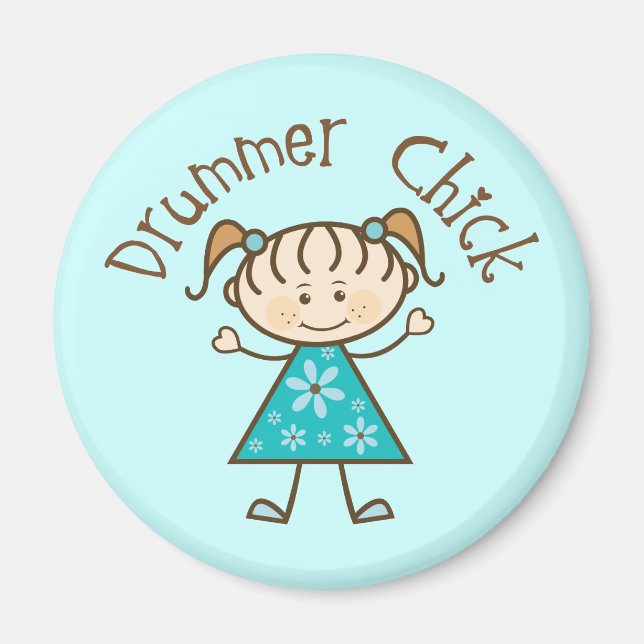 Íman Pintinho de Drummer para Garota Escopa (Frente)