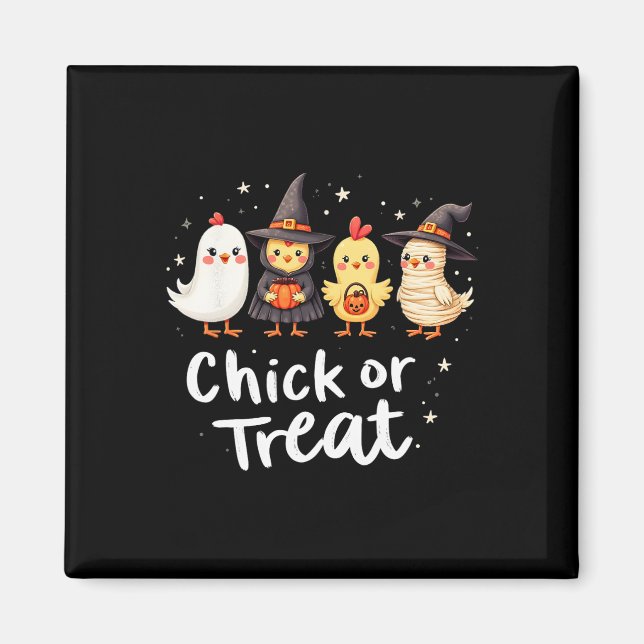 Íman Pintinho Ou Tratar Figurino De Frango De Halloween (Frente)