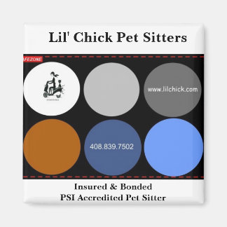Íman Pintinho Pet Sitters, Segurado e BondedPSI Acc.