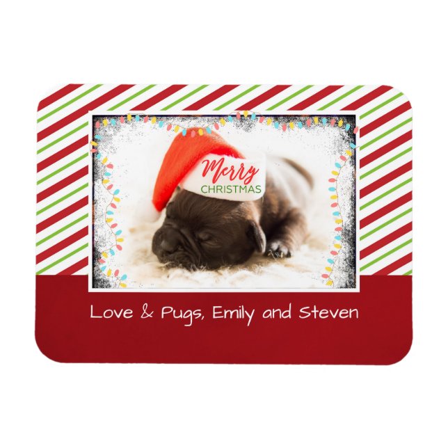 Íman Pinto de Natal em Santa Hat com Luzes de Natal (Horizontal)