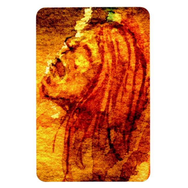 Íman Pintor de Aquarelas com Tristeza de Saúde Mental (Vertical)