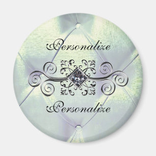 Íman Pintuck satin parece diamante azul-prateado elegan