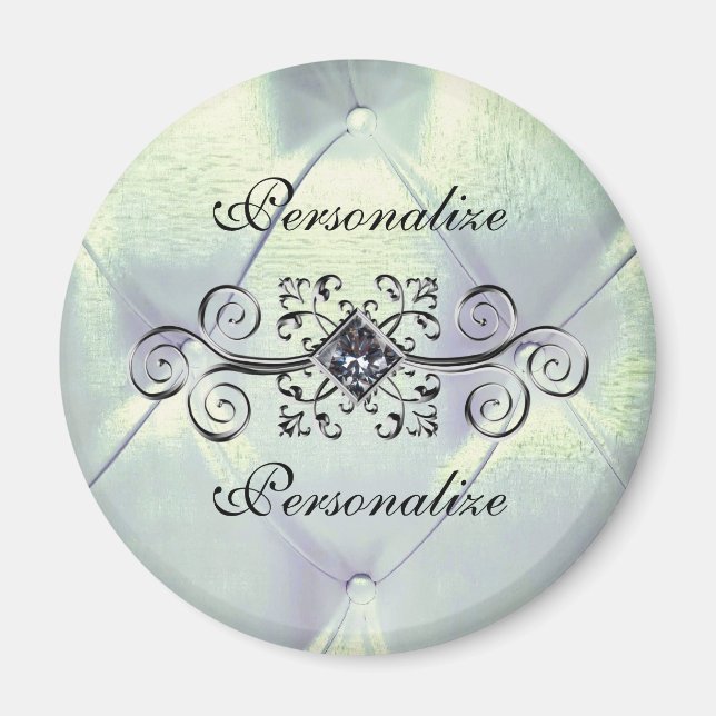 Íman Pintuck satin parece diamante azul-prateado elegan (Frente)