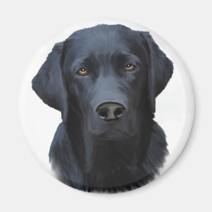 Íman Pintura a cores da água do cão preto Labrador