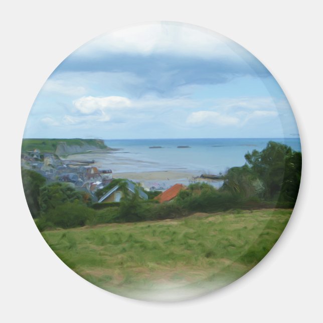 Íman Pintura a óleo de Arromanches-les-Bains (Frente)