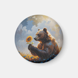 Íman Pintura a óleo de urso melancólico | Dreamlike Art