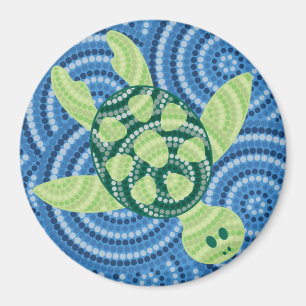 Íman Pintura aborígene do ponto da tartaruga