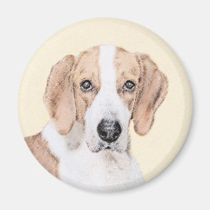 Íman Pintura Americana de Foxhound - Arte Cachorro Orig