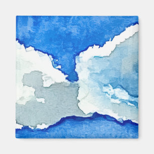 Íman Pintura aquarela duas nuvens